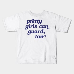 Pretty Girls Can Guard, Too (navy/yellow) Kids T-Shirt